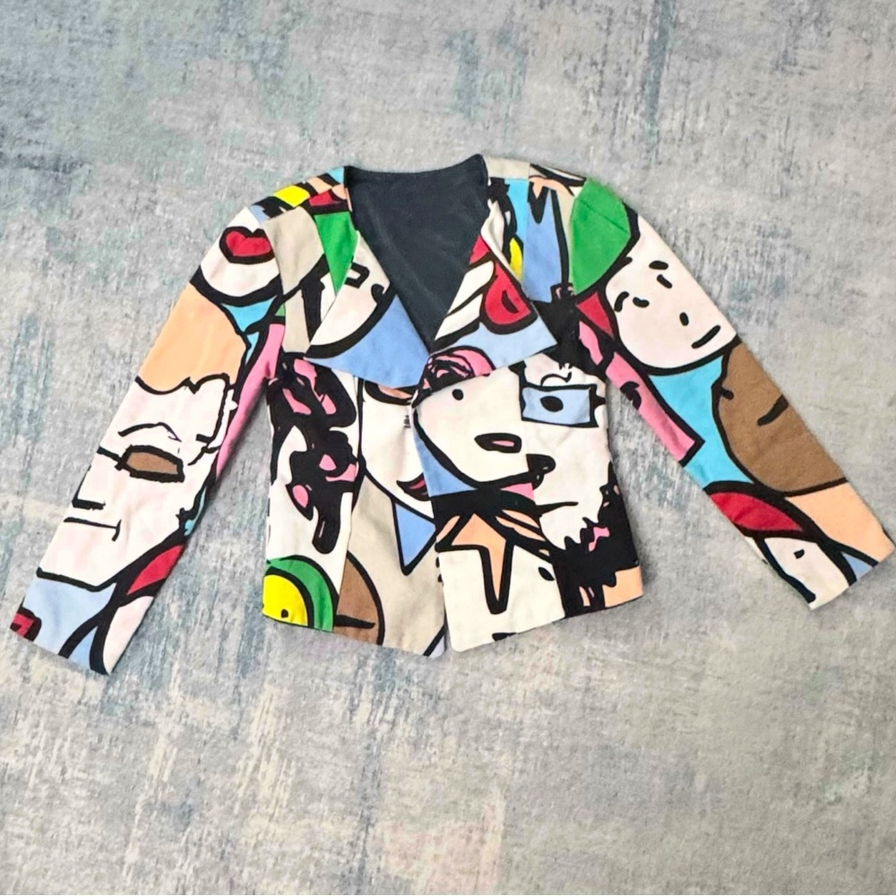 NEON KISSES Asymmetrical Abstract Blazer